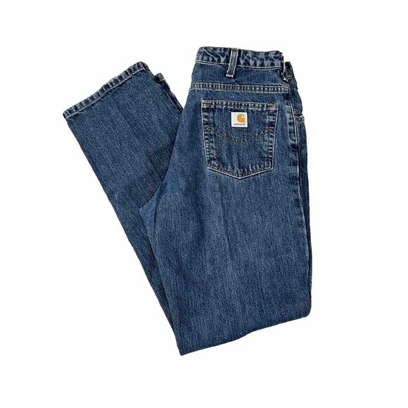 Carhartt Denim - Carhartt WomensJeans Size 10 34 Workwear WB160 Denim Blue Medium Wash 10x34